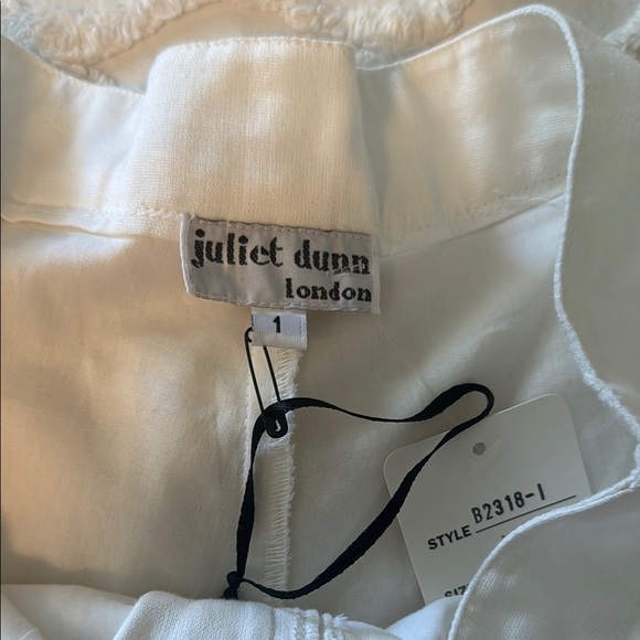 Juliet Dunn White Shorts with Multicolor Trim - Picture 2 of 2